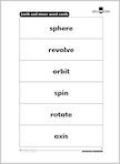 Earth and Moon word cards