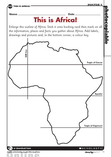 Africa Map Worksheet 1041