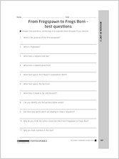From Frogspawn to Frogs Born – test questions
