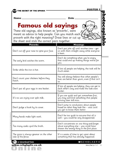 (Famous old sayings - Scholastic Education PLUS). famous encouraging sayings