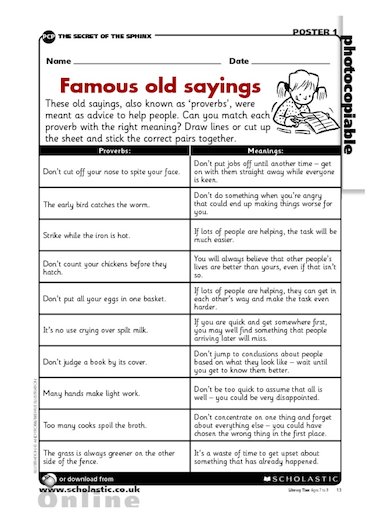 (Famous old sayings