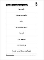 Seaside resort word cards