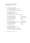 Let’s remember (to be grateful) – lyrics