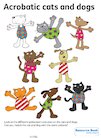 Acrobatic cats and dogs in colour