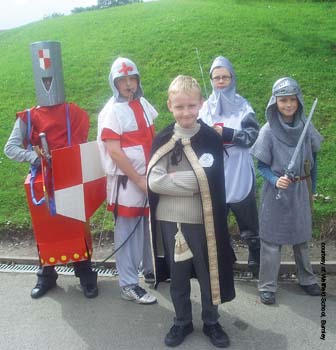 Boys dressed as knights Boys dressed as knights