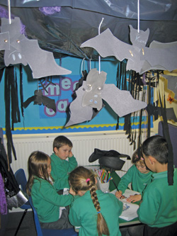 Children playing in the role-play corner