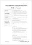 Lesson planning using the Whiteboard