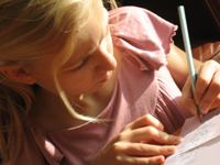 Girl writing