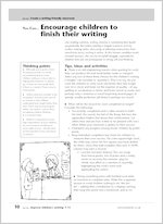 Encourage children to finish their writing