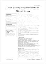 Lesson planning using the Whiteboard