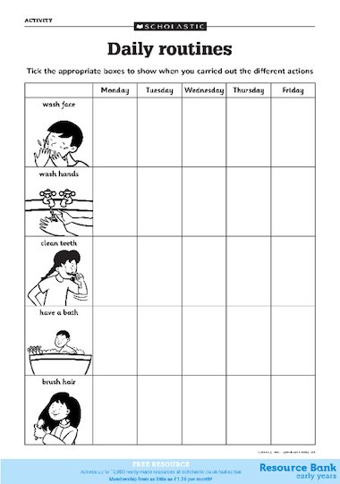 Daily routines – FREE Early Years teaching resource - Scholastic
