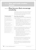 Plan lessons that encourage creativity