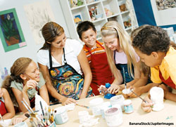 Children in art and craft lesson