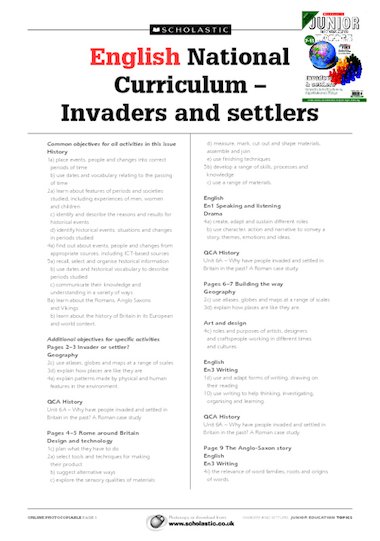 Invaders And Settlers. Invaders and settlers – English Curriculum - Scholastic Education PLUS