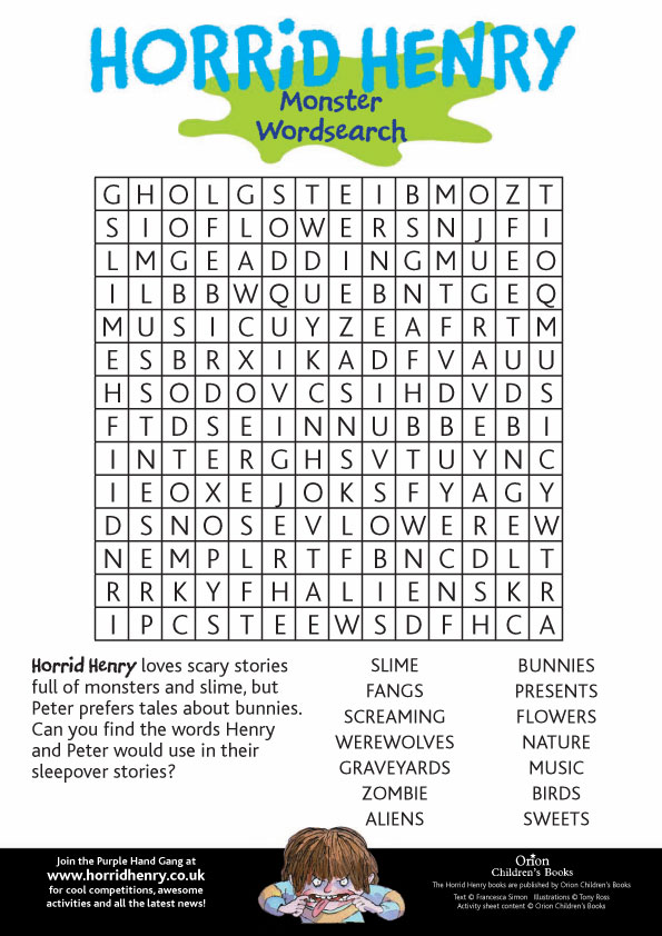 Horrid Henry Word Search