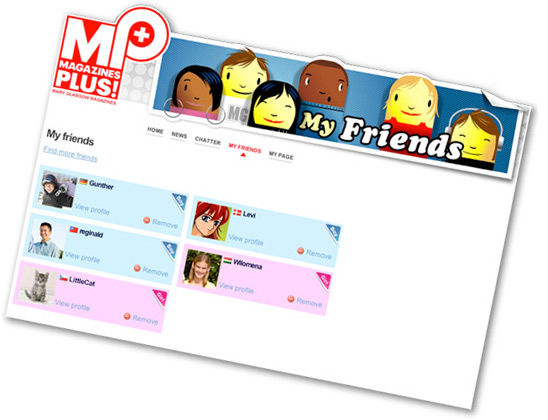 A screenshot of My Friends