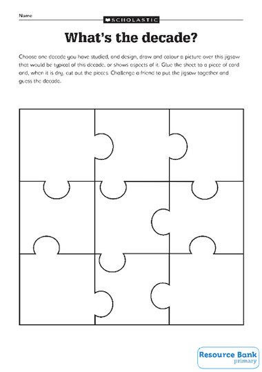 Create a jigsaw – What’s the decade? – FREE Primary KS2 teaching