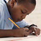 Boy writing