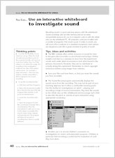 Use an Interactive Whiteboard to investigate sound