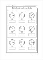 Digital and analogue clocks