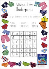 Aliens Love Underpants Wordsearch