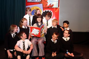 Helen Stephens reading to a group of children at the Dundee Picture Book Awards 2009