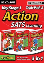 Action SATs CD-ROM Triple Pack: Phonic Spelling, Time, Times Tables