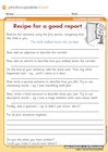 Recipe for a good report Recipe for a good report