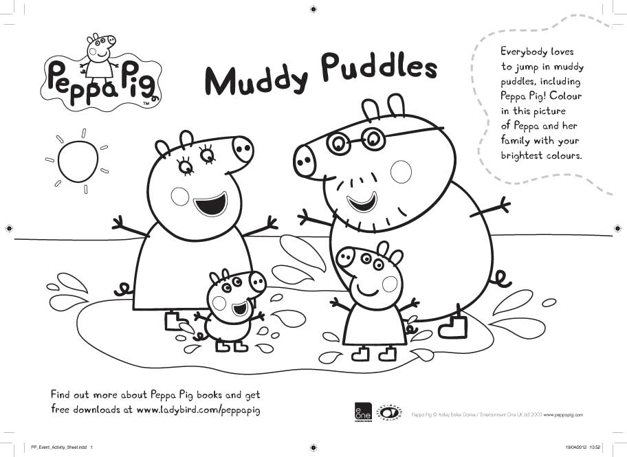 Peppa Pig Muddy Puddles colouring - Scholastic Kids' Club