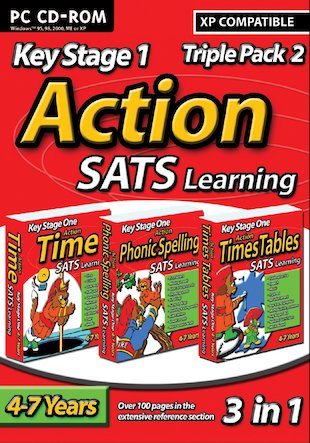 Action SATs CD-ROM Triple Pack: Phonic Spelling, Time, Times Tables