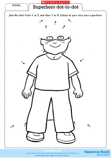 Superhero dot-to-dot – FREE Early Years teaching resource - Scholastic