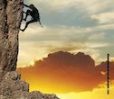 explorer climbing mountain