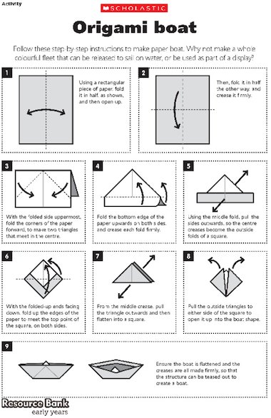 Origami boat – Early Years teaching resource - Scholastic