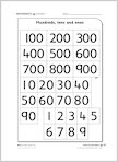Hundreds, tens and ones (photocopiable)