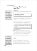 Variety of sentence structure