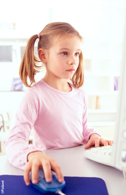 Girl using computer