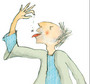 Illustration of Lizzie's dad eating a bug