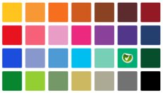 28 different coloured squares 28 different coloured squares