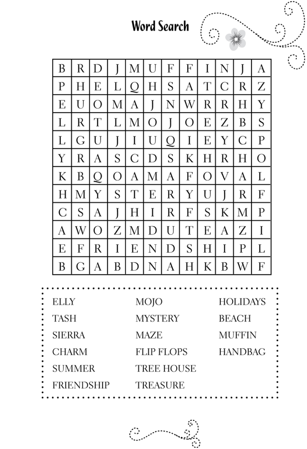 Flip Flop Club wordsearch - Scholastic Kids' Club