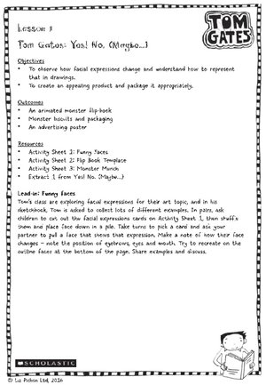 Tom Gates ? Lesson plan 5 Tom Gates ? Lesson plan 5