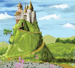 Illustration of a fairytale castle Illustration of a fairytale castle