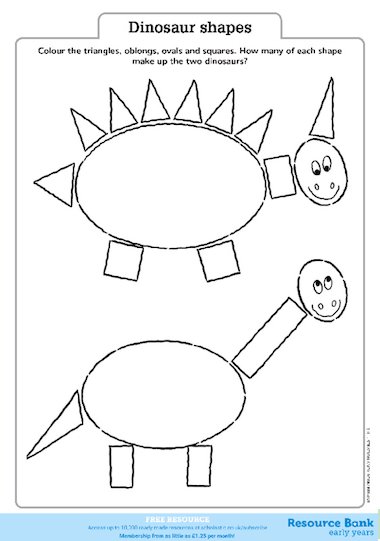 Dinosaur shapes – FREE Early Years teaching resource - Scholastic