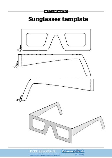 Sunglasses template – FREE Primary KS1 teaching resource - Scholastic