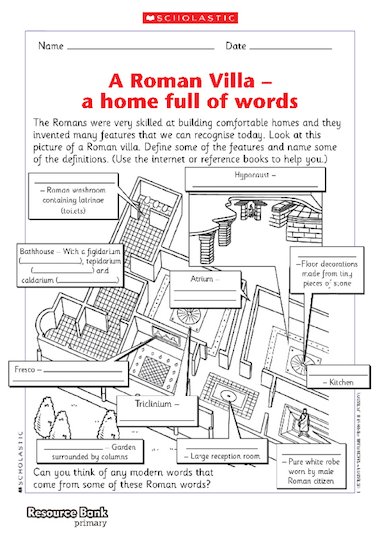 primary homework help roman homes