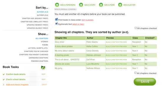 'Print book in class order' is ticked 'Print book in class order' is ticked