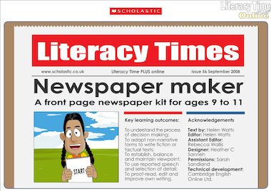 Newspaper maker - interactive resource (ages 9-11) - Primary KS2 teaching resource - Scholastic