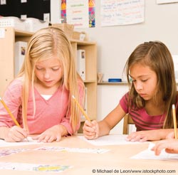 Children writing Children writing