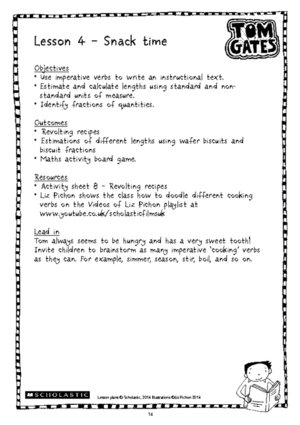 Tom gates ? Lesson plan 4 Tom gates ? Lesson plan 4