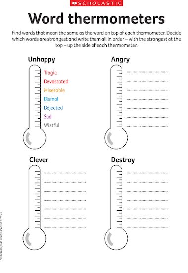 word thermometers creative writing primary ks2 teaching resource