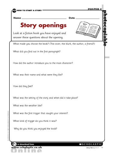 How to write a story openings ks2